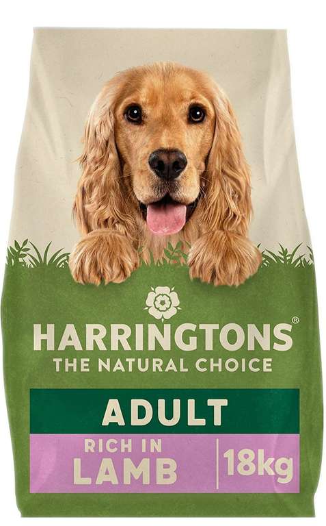 Harringtons dry dog food Lamb & Rice 18KG £33.99/£28.19 using Subscribe & Save + Voucher @ Amazon