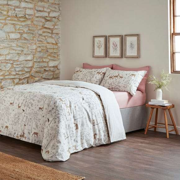 Folk Stag 100% Brushed Cotton Duvet Cover and Pillowcase Set £8. single, £11 Double £13 King Size with Free Click and collect from Dunelm