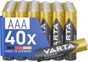 VARTA Power on demand AAA micro Alkaline Batteries 40 Pack