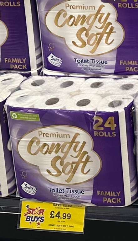 24 pack 3 ply, Premium Comfy Soft Toilet Roll - New District Centre