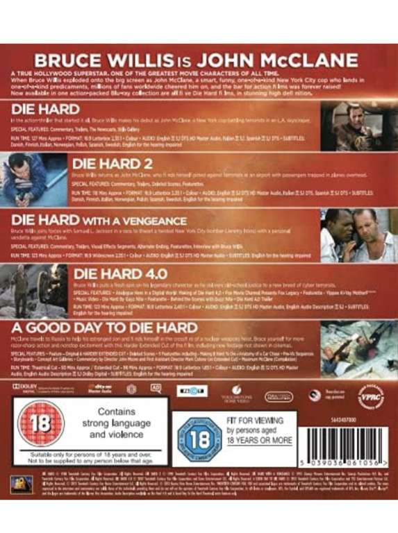 Die Hard: Legacy Collection (Films 1-5) Bluray - USED W/code