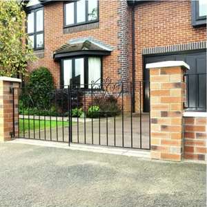 Chelsea Bow Top Black Steel Driveway Gate - 2438 mm x 900 mm (Free C&C only)