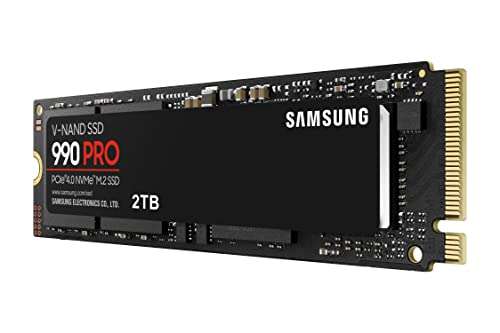 Samsung 990 PRO 2TB PCIe 4.0 (up to 7450 MB/s) NVMe M.2 (2280) Internal SSD - £169.98 (£119.98 after cashback) @ Amazon