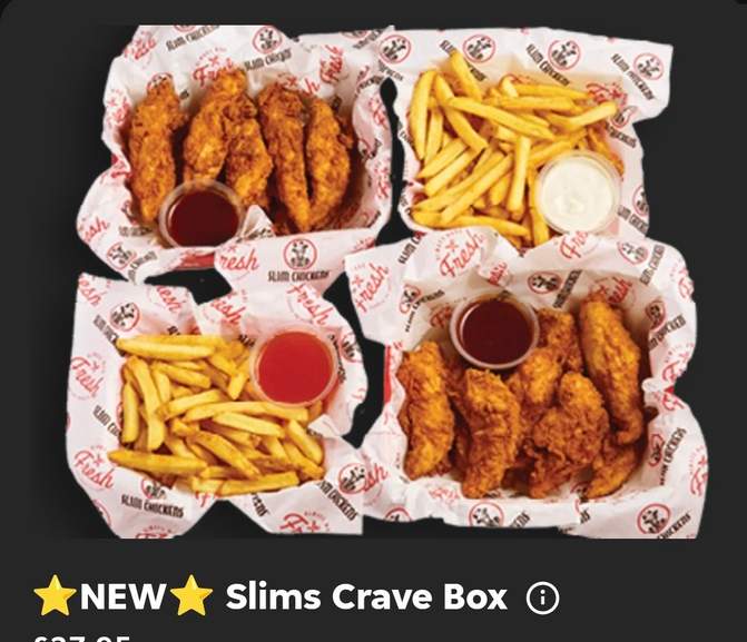 Cerve Box Crave Box: 20 Chicken Tenders, 2 Large Fries & 4 Sauces at Slim Chickens