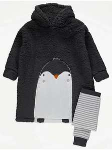 Grey Penguin Snuggle Hoodie & Pyjama Bottoms ( Age 4-5 Years ) Free Click & Collect