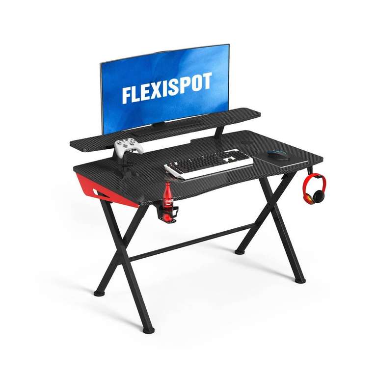 Flexispot X-Frame Gaming Desk [GD1B] Controller Rack / Headphone Hook - £89.99 Using Code @ Flexispot