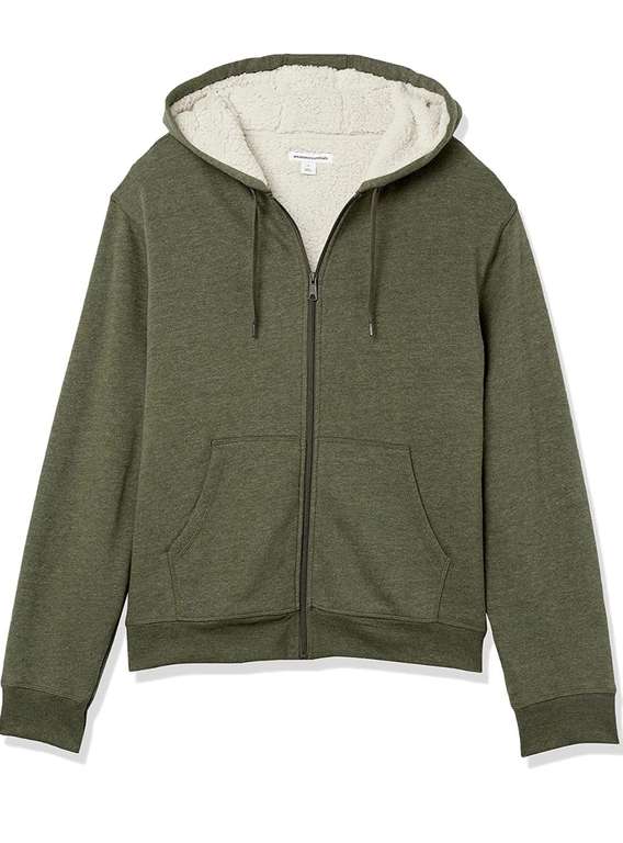 Amazon Essentials Men's Sherpa-Lined Full-Zip Hooded Fleece Sweatshirt Size Small £11 at Amazon