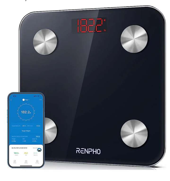 RENPHO Scales with App Bluetooth Weighing Scales Body Composition Analyzer £16.99 @ Amazon Prime Exclusive