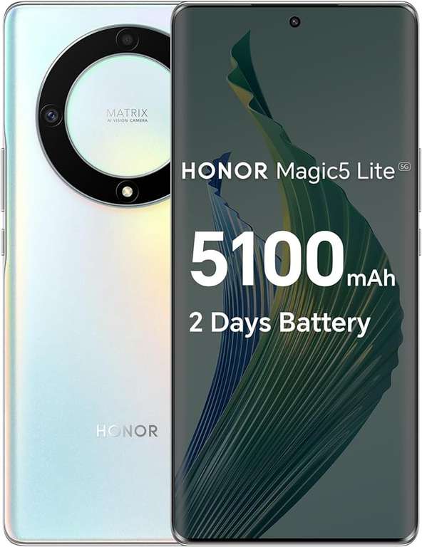 Honor Magic5 Lite 256GB 8GB 5G Smartphone + 25GB iD Data, £12.99pm + £29 Upfront (24m) | 50GB Total (24m) £335.76 | 250GB Data £359.76