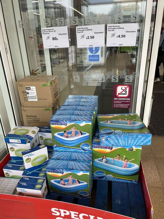 Bestway / Summer Wave Inflatable pools various sizes from 80p instore @ Whitby