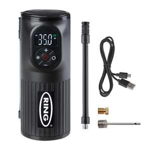 Ring Automotive RTC2000 Cordless Handheld Rechargeable Tyre Inflator with LED Light, Powerbank and Adaptor kit - £33.75 @ LED-ART / Amazon