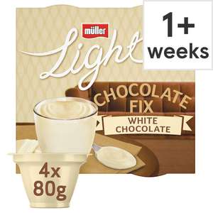 Muller Light Chocolate Fix White Chocolate 4X80g - 25p with code // Muller Bliss Mascarpone Cherry or Peach 4x110g 50p with code @ Tesco
