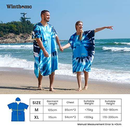 Winthome Changing Robe, Microfibre Light Weight Changing Towel with Pocket with voucher Sold by Winthome UK