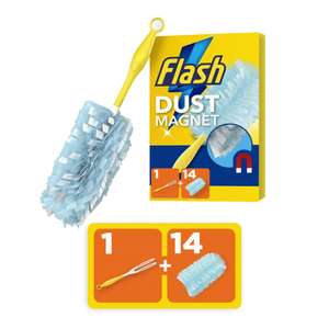 Flash Duster Dust Magnet Starter Kit, 1 Handle + 14 Refills,