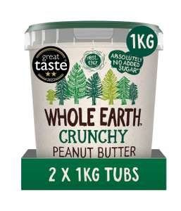 2x 1kg Whole Earth Crunchy Peanut Butter - £9.35 S&S / £7.70 w/Voucher