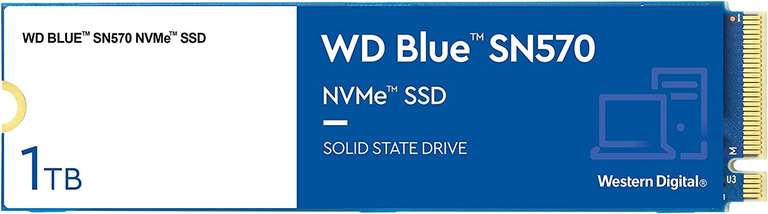 1TB - WD Blue SN570 PCIe Gen 3 x4 NVMe SSD - 3500MB/s, 3D TLC - £50.40 @ Amazon