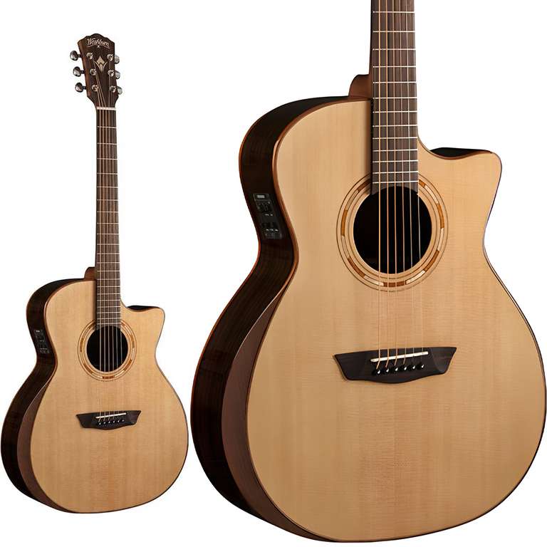 Washburn Comfort Series Solid Sitka Spruce Top Electro Acoustic Guitar - Bone Nut / Fishman Presys II - £349 Delivered @ GuitarGuitar