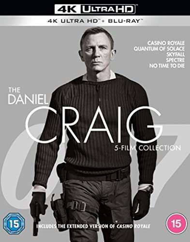 Daniel Craig James Bond 5 movies set on 4k bluray £35.99 @ Amazon