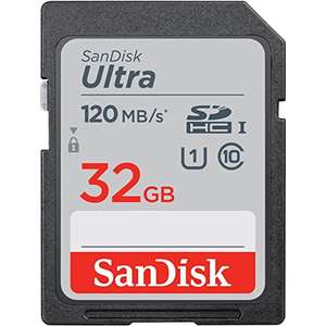 SanDisk Ultra 32GB SDHC Memory Card, Up to 120 MB/s, Class 10, UHS-I, V10 - £5.99 @ Amazon
