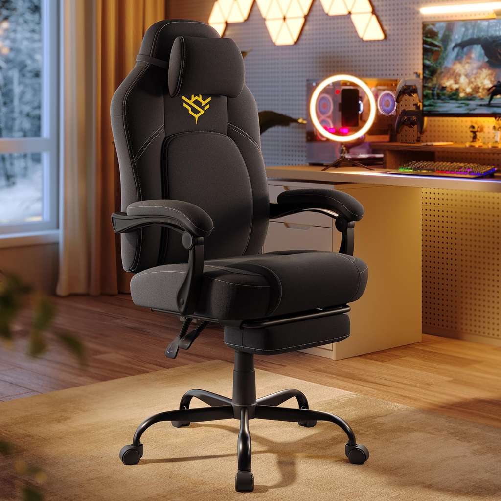 SONGMICS HOME Gaming Chair, Ergonomic Computer Chair with Footrest £76. ...