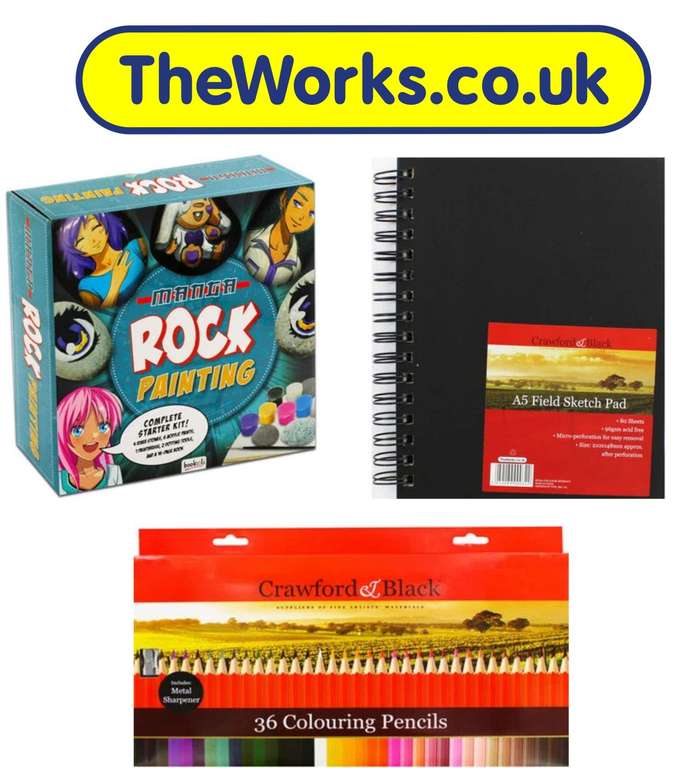 Art And Craft SALE - Prices From 50p - Pack Of 32 Oil Pastels £2, A5 Sketch Pad £2 + More (Free Collection Over £10) @ The Works