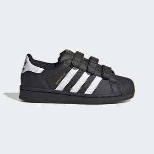 adidas Originals Superstar kids shoes in Core Black / Cloud White / Core Black for £31.50 delivered using code @ adidas