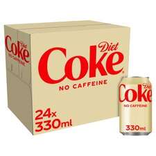 Coca Cola Coke Zero 24X330ml/Diet Coke 24 X 330 Ml Pack/Diet Coke Caffeine Free 24 x 330Ml - £8 Each (Clubcard Price) @ Tesco