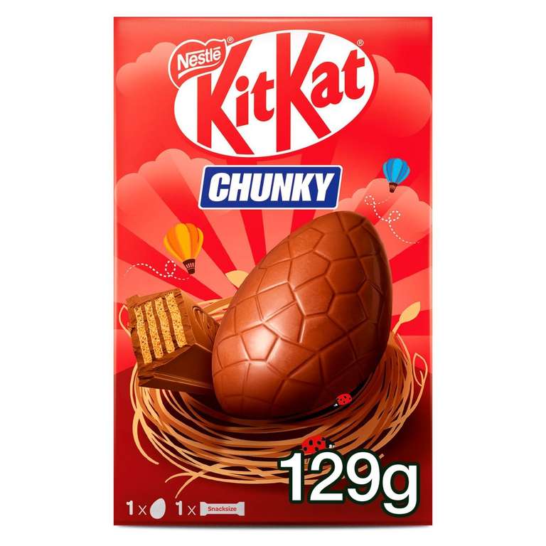 Various Medium Easter Eggs (e.g. Kit Kat Chunky 129g / Maltesers 127g / Smarties 119g / Cadbury Mini Eggs 97g) (More Card Price)