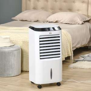HOMCOM Portable Air Cooler, Evaporative Anion Ice Cooling Fan Water Conditioner Humidifier Unit, 3 Modes, 3 Speed, Remote with in App code