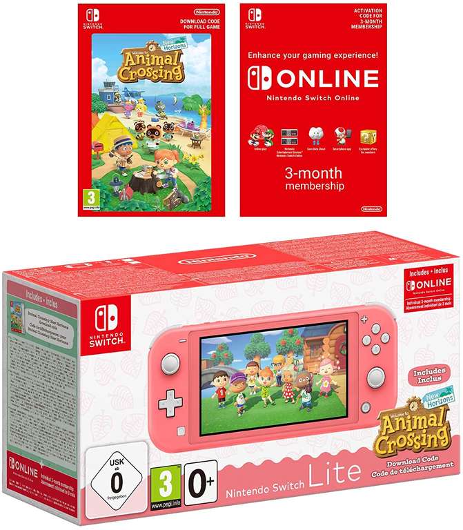 Nintendo Switch Lite Coral & Turquoise with Animal Crossing download and 3 months Nintendo Online - £80 clearance @ Asda (Wembley)