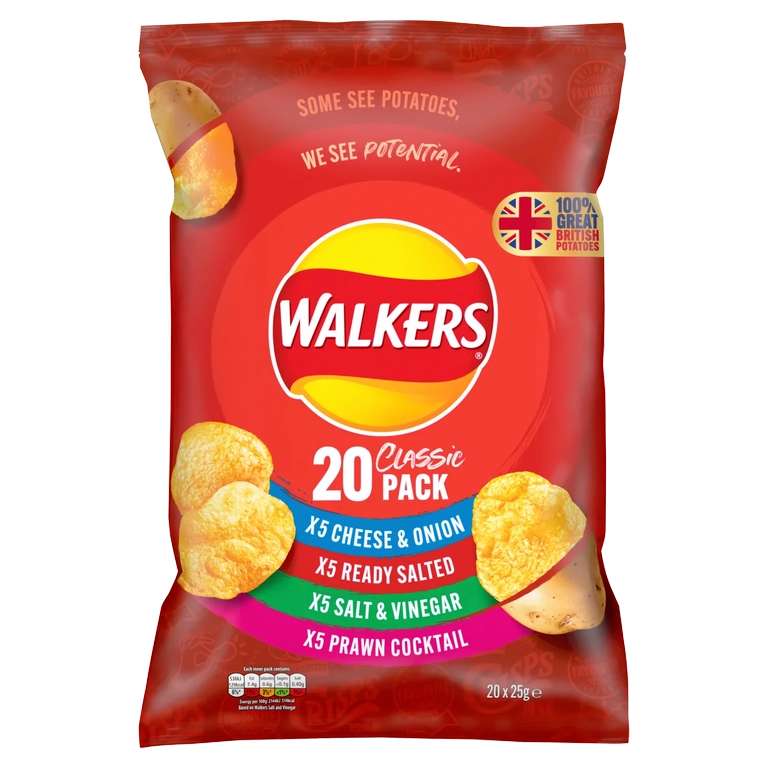 Walkers Variety Pack Crisps 20 Pack £2 @ Asda Castle Point