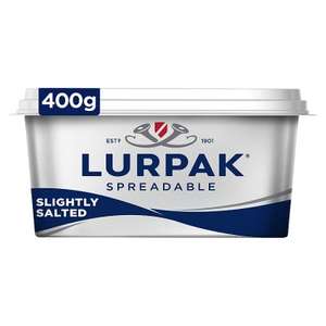 Lurpak Slightly Salted Spreadable Blend of Butter and Rapeseed Oil 400g possible £1 cashback via Shopmium App