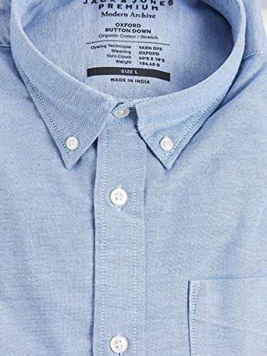 Jack & Jones Men's Jprblubrook Oxford Shirt L/S Noos (cashmere blue) - £12 (£10.80 with Prime Student) @ Amazon