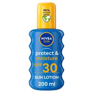 NIVEA Sun Protect & Moisture Sun Spray SPF 30 (200 ml) - w/Voucher, £3.76 / £3.45 w/ S&S & Voucher