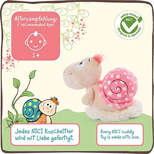 NICI 47938 25cm Soft Snail – Cuddly Toys for Girls, Boys & Babies – Fluffy Stuffed Playing, Cuddling & Collecting