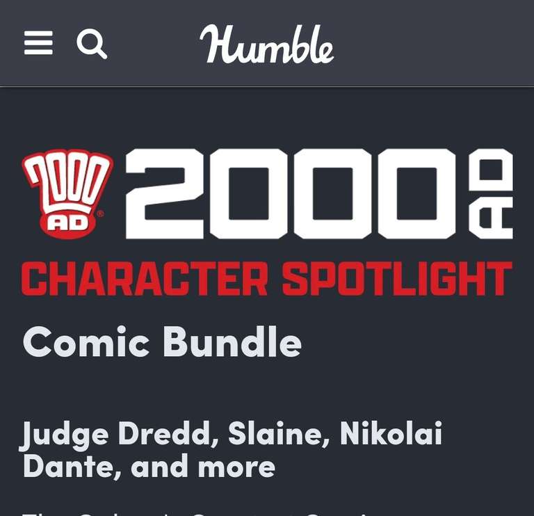 2000AD Character Spotlight digital comics bundle, £15.02 for all @ Humble Bundle