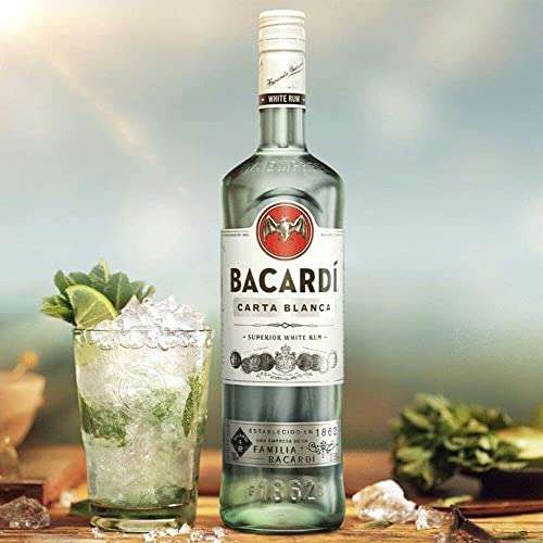 Bacardi Carta Blanca White Rum, Iconic Premium Caribbean White Rum, Perfect for Cocktails, 37.5% ABV, 70cl / 700ml £13 with voucher @ Amazon