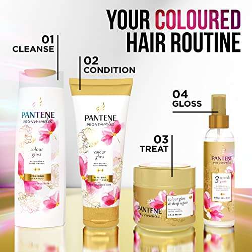 Pantene Colour Shampoo And Conditioner Set + Leave-In Conditioner Spray With Biotin and Niacinamide, Transform Damaged Coloured Hair