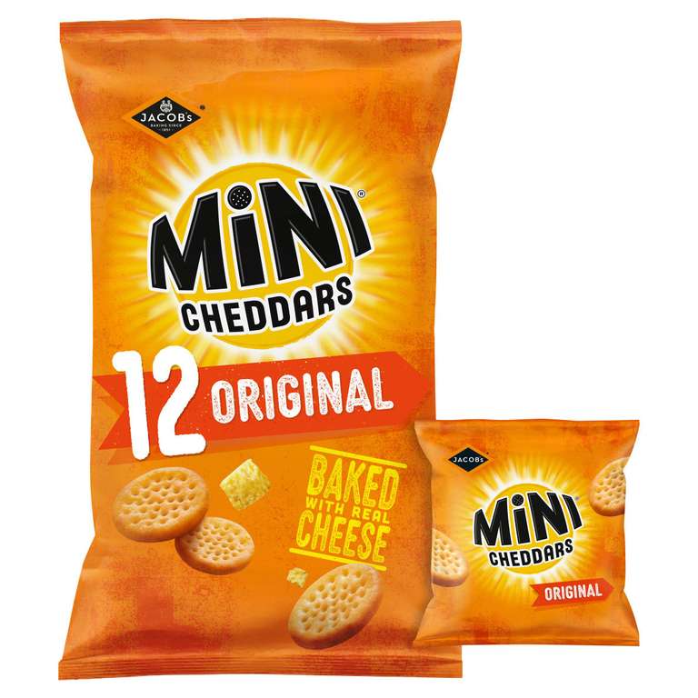 Jacob's Mini Cheddars Original Baked Snacks Multipack 12x23g - Nectar Price
