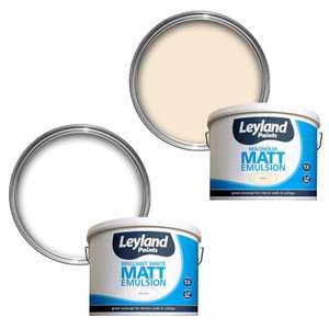 2x Leyland Matt Emulsion paint 10L - Magnolia or Brilliant White - £26 Delivered [£1 Wallpaper Sample for Free Delivery] @ B&Q