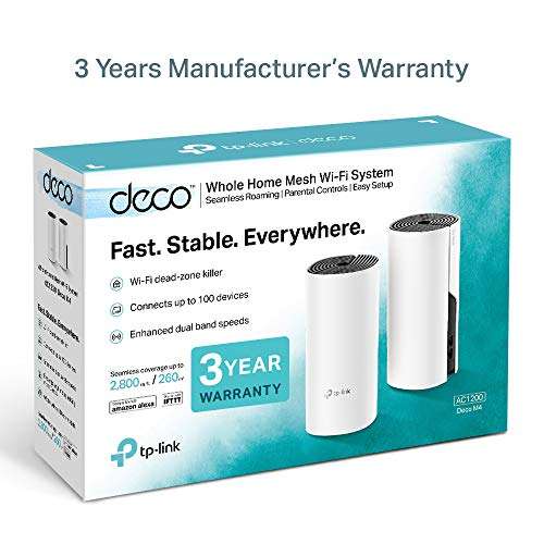TP-Link Deco M4 Whole Home Mesh Wi-Fi System Pack of 2 £61.99 @ Amazon