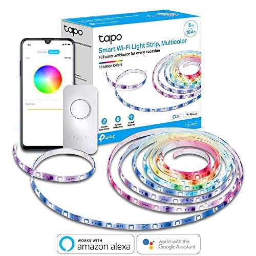 TP-Link Tapo L920-5 Smart LED Light Strip, 5m, Wi-Fi App Control RGB Multicolour LED Strip, PU Coating, Alexa & Google Home £19.99 @ Amazon