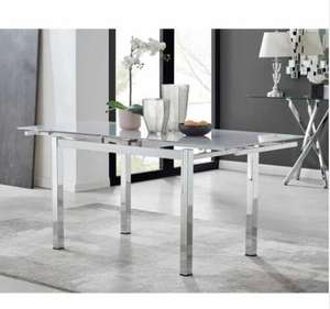 Enna White Glass Extending Four To Six Seater Dining Table - £209.99 free delivery @ Robert Dyas