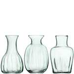 LSA International Mia Mini Vase Trio H 11 cm Recycled/Part Optic | Set of 3 | Recycled Glassware