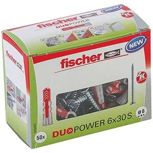 fischer DuoPower 6 x 30 S - 50 plugs and 50 screws