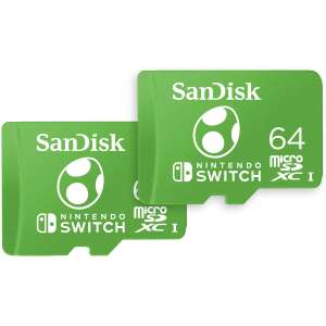 2 Pack SanDisk 64GB microSDXC Card for Nintendo Switch (includes two cards)