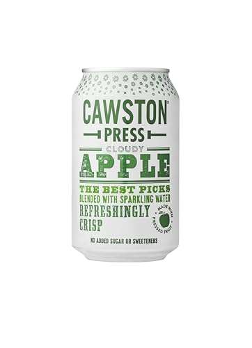 Cawston Press Sparkling Cloudy Apple Fizzy Drink Blended With Sparkling Water and Pressed Apple (330ml x 12 cans) - £9/£7.36 S&S+15% Voucher