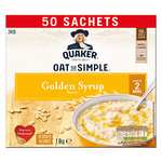 Quaker Oat So Simple Golden Syrup Porridge Sachets, 50 x 36g - with voucher