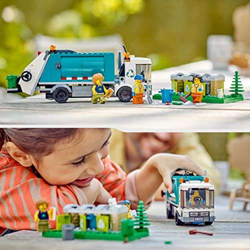 LEGO 60386 City Recycling Truck, Bin Lorry Toy Vehicle Set with 3 Sorting Bins