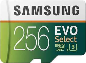 Samsung EVO Select 256GB microSDXC UHS-I U3 100MB/s Full HD & 4K UHD Memory Card with SD Adapter (MB-ME256HA/EU) £28.67 @ Amazon